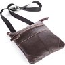 Коричневая мужская сумка-планшет на плечо из натуральной кожи с крупной фактурой SHVIGEL (11014) - 7