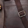 Коричнева чоловіча сумка-планшет на плече з натуральної шкіри з великою фактурою SHVIGEL (11014) - 9