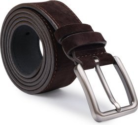 Мужской замшевый ремень под брюки или джинсы в коричневом цвете Vintage (2420739)