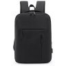 Чорний чоловічий рюкзак із щільного текстилю з відсіком під ноутбук до 15 дюймів Remoid 73044 - 1