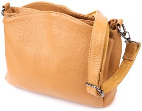 Стильная женская сумка кросс-боди на каждый день из фактурной кожи Vintage 103144 рыжего цвета