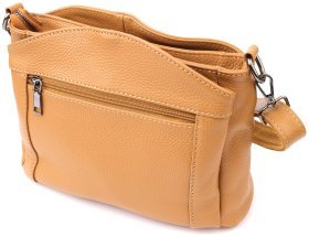 Стильная женская сумка кросс-боди на каждый день из фактурной кожи Vintage 103144 рыжего цвета