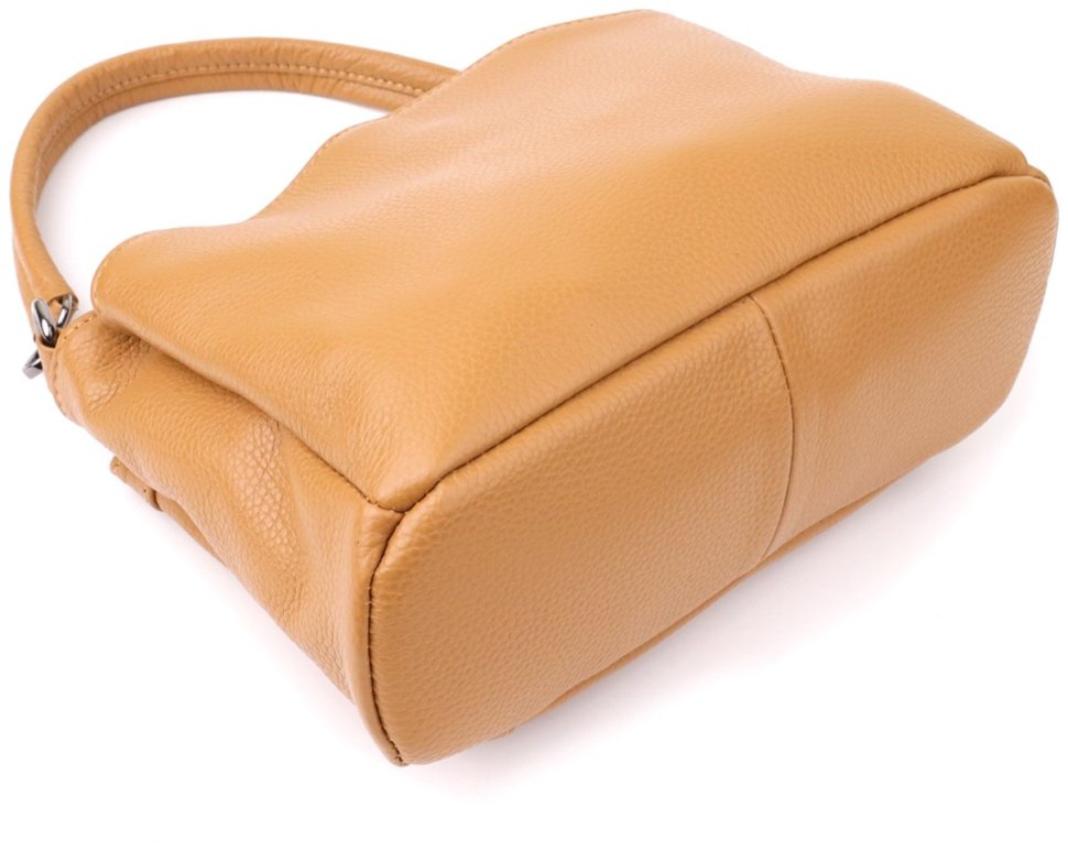 Стильна жіноча сумка крос-боді на кожен день із фактурної шкіри Vintage 103144 рудого кольору modnotak фото №4