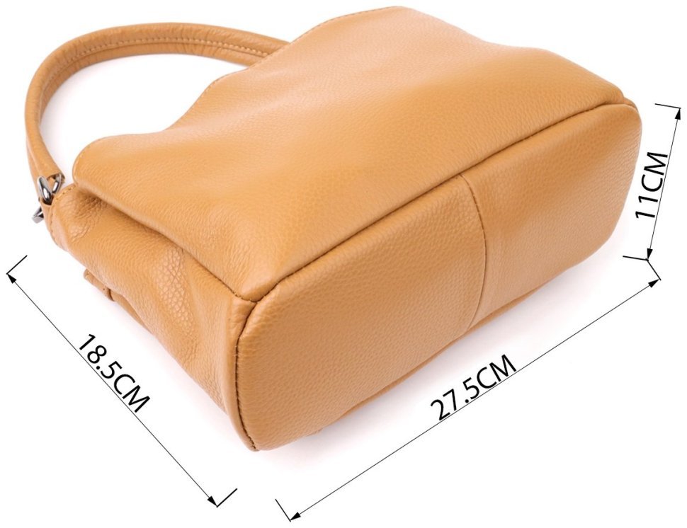 Стильна жіноча сумка крос-боді на кожен день із фактурної шкіри Vintage 103144 рудого кольору modnotak фото №11