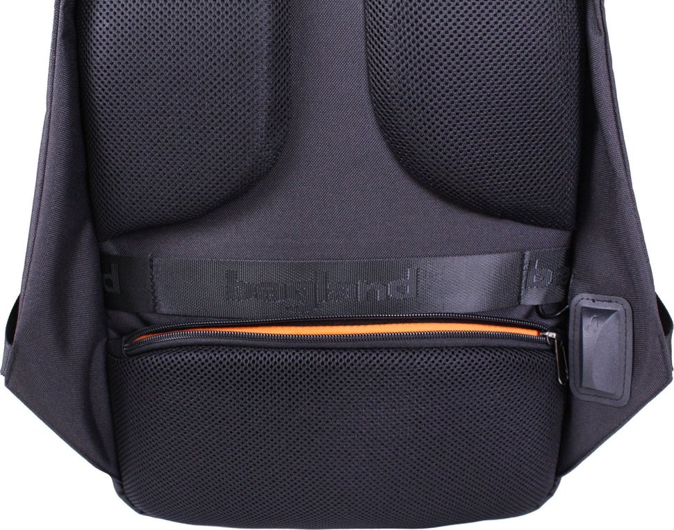 Місткий чоловічий рюкзак із чорного текстилю під ноутбук 15 дюймів Bagland (53144)