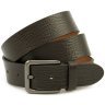 Темно-коричневого цвета мужской ремень из итальянской фактурной кожи с классической пряжкой Gherardini 40840 фото №1 Темно-коричневого цвета мужской ремень из итальянской фактурной кожи с классической пряжкой Gherardini 40840 modnotak фото - 1