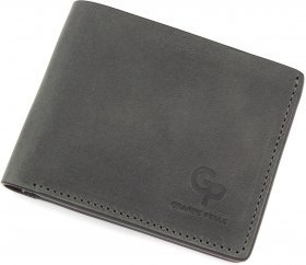 Мужское портмоне серого цвета из натуральной кожи высокого качества Grande Pelle (13295)