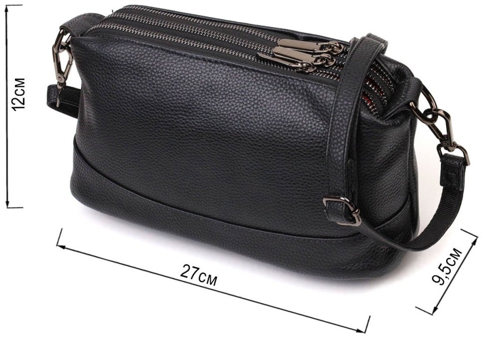 Горизонтальная женская сумка из натуральной кожи флотар на три отделения Vintage (2422094) modnotak фото №10