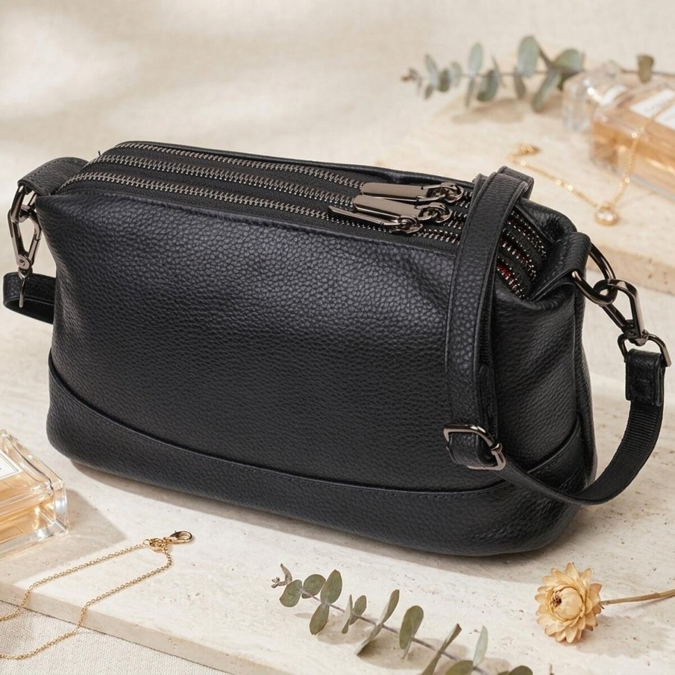 Горизонтальная женская сумка из натуральной кожи флотар на три отделения Vintage (2422094) modnotak фото №12