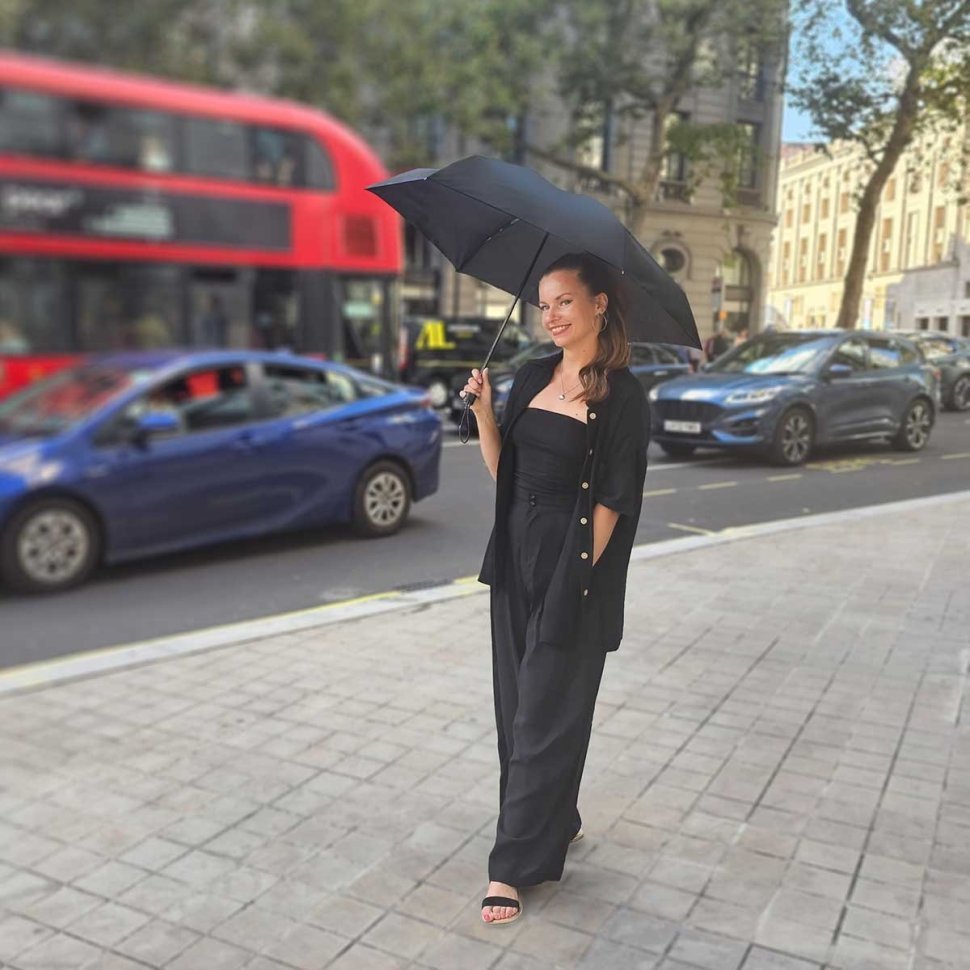 Мужской складной зонт Fulton Open&Close Storm-1 G843 Black (компактный, механика, черный) 93844 modnotak фото №3