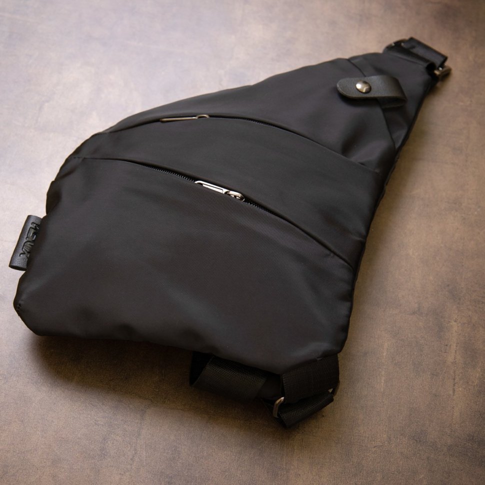 Чоловіча нейлонова сумка-слінг через плече чорного кольору Vintage (20557)