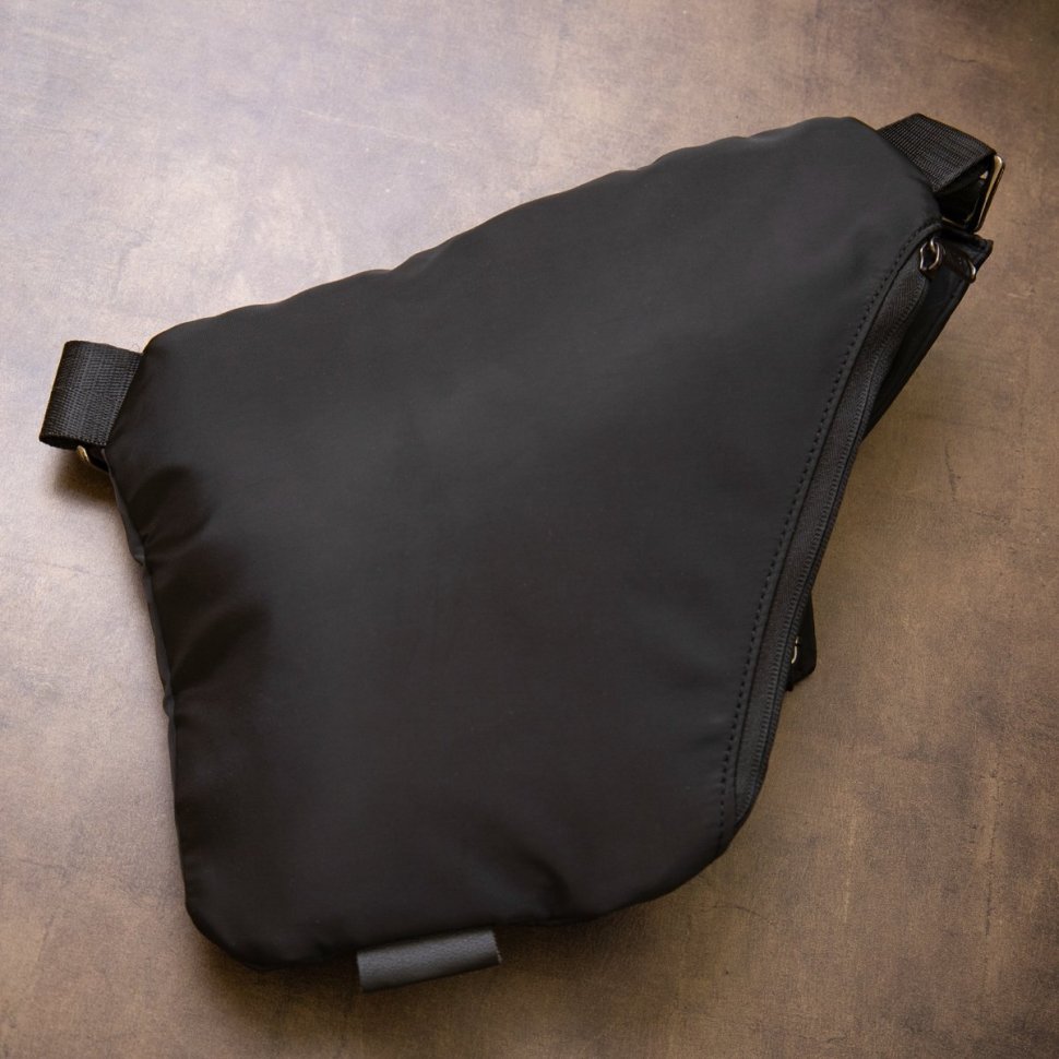Мужская нейлоновая сумка-слинг через плечо черного цвета Vintage (20557)