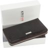 Темно-коричневий великий гаманець-клатч з натуральної лакової шкіри KARYA (1118-071) - 5