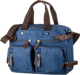 Текстильна сумка-трансформер синього кольору Vintage (20147)