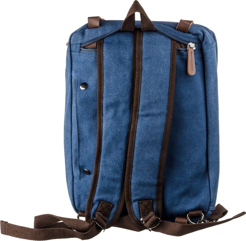 Текстильна сумка-трансформер синього кольору Vintage (20147)