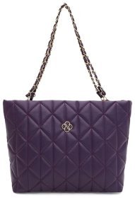 Вместительная стильная женская сумка из кожзама с длинными ручками Monsen 94644 фиолетового цвета