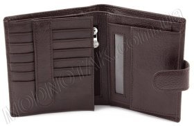 Портмоне шкіряне вертикального типу на кнопці BOSTON (18377)
