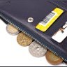 Складаний жіночий гаманець із натуральної шкіри синього кольору KARYA (2421130) - 6