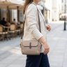 Компактная женская сумка из натуральной зернистой кожи через плечо Vintage 94844 бежевого цвета modnotak фото - 12