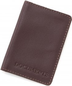 Коричневая кожаная обложка под ID-паспорт или права ST Leather (17901)