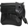 Удобная мужская сумка через плечо из натуральной кожи в черном цвете Vip Collection (21104) - 1