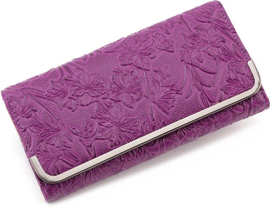 Фіолетовий гаманець зі штучної шкіри на кнопці Kivi (17897)
