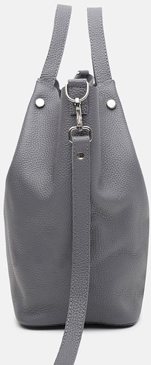 Жіноча сіра сумка великого розміру з натуральної шкіри з ручками Ricco Grande (21282)