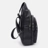 Вместительный мужской кожаный рюкзак-слинг черного цвета Keizer (56044) - 4