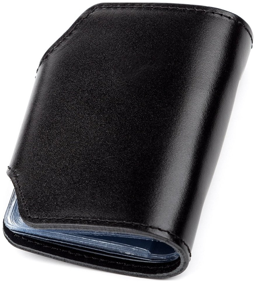 Візитниця з натуральної шкіри гладкого типу в чорному кольорі Shvigel (2413911) modnotak фото №13