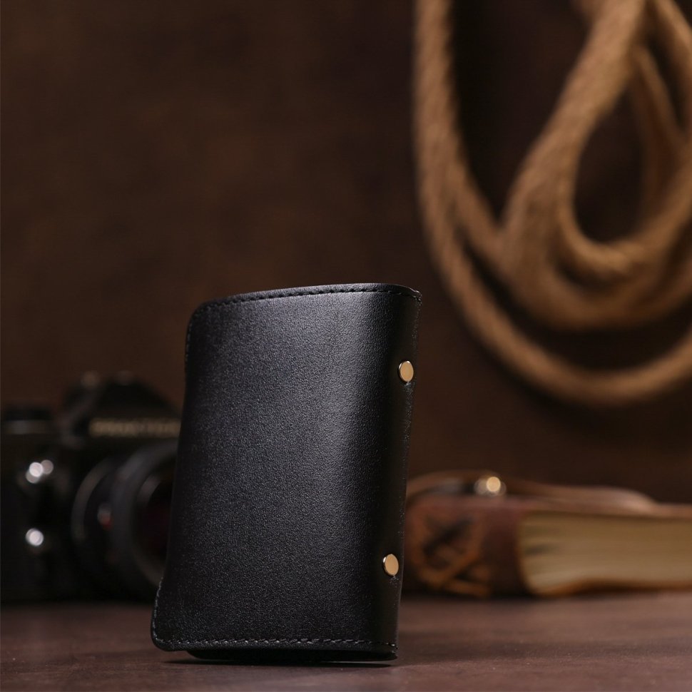 Візитниця з натуральної шкіри гладкого типу в чорному кольорі Shvigel (2413911) modnotak фото №21