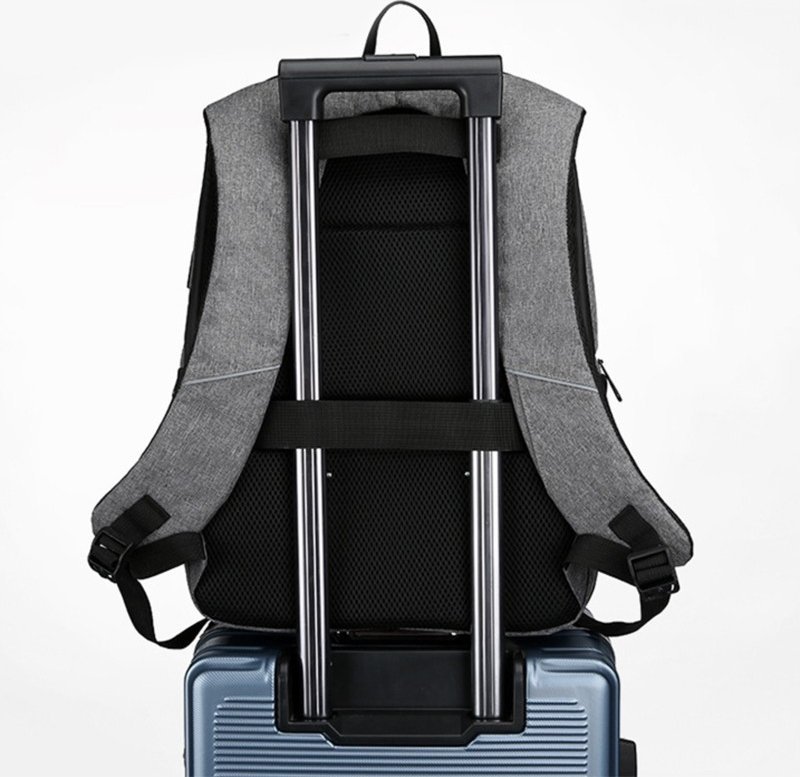 Практичний чоловічий рюкзак із поліестеру сірого кольору під ноутбук Monsen (56844)