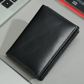Черная небольшая визитница из натуральной кожи Vintage (2420365)