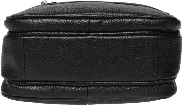 Мужская классическая кожаная сумка-барсетка черного цвета Ricco Grande (19236)