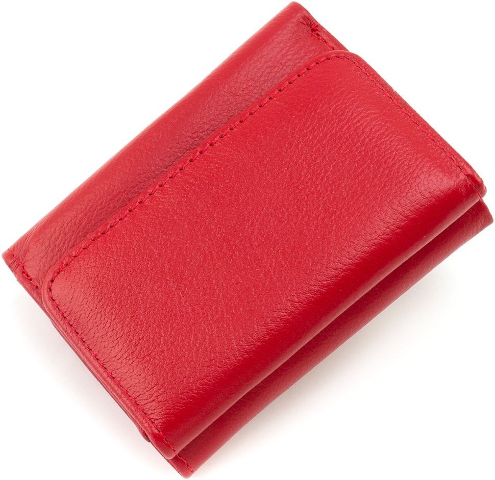 Красный женский кошелек маленького размера из натуральной кожи ST Leather 1767244