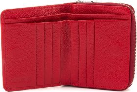 Женский кожаный кошелек красного цвета с вместительной монетницей ST Leather 1767344