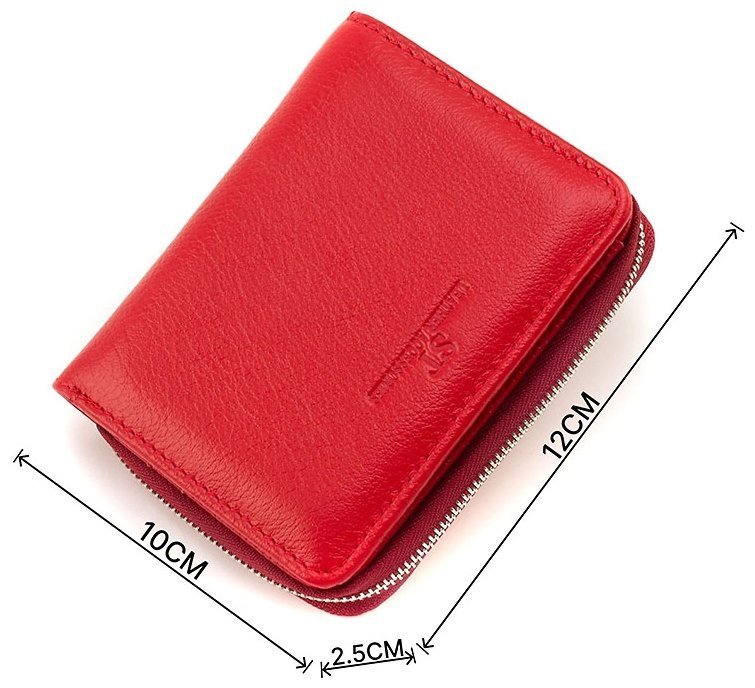 Шкіряний жіночий гаманець червоного кольору з місткою монетницею ST Leather 1767344 modnotak фото №3