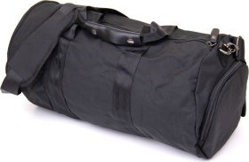 Черная мужская текстильная спортивная сумка с ручками Vintage (20640)