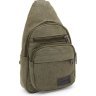 Текстильная мужская сумка-рюкзак через плечо в цвете хаки Monsen (22110) - 1