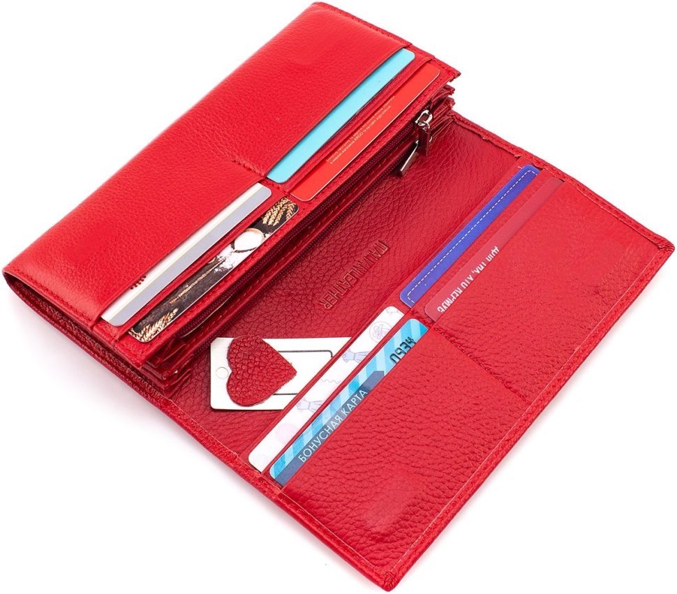 Червоний жіночий гаманець із натуральної шкіри із клапаном на магнітах ST Leather 1767444 modnotak фото №8