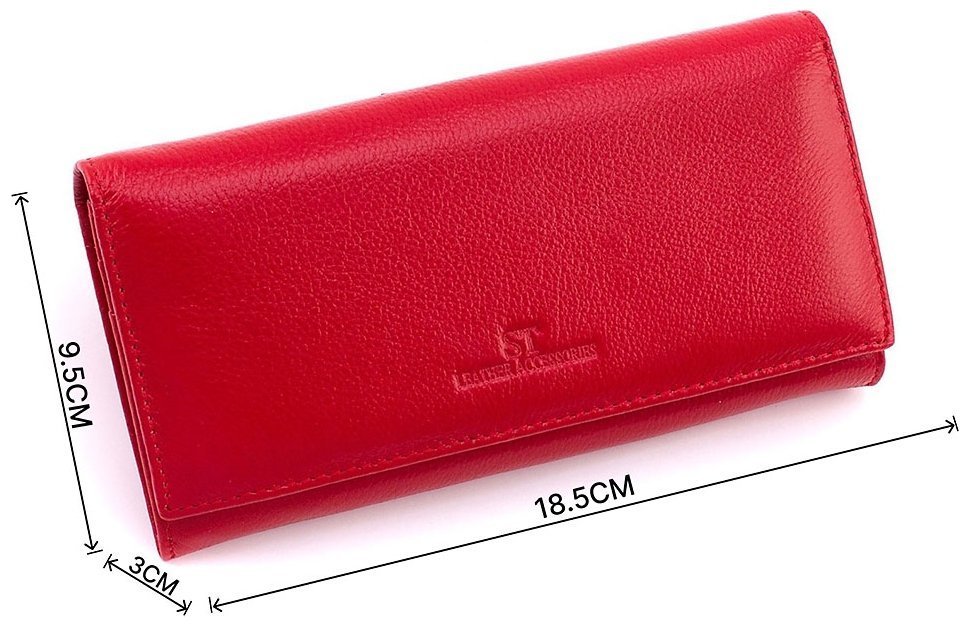 Червоний жіночий гаманець із натуральної шкіри із клапаном на магнітах ST Leather 1767444 modnotak фото №3