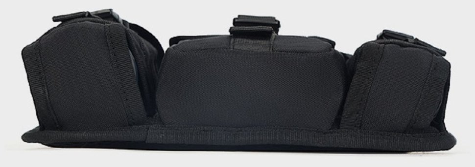 Багатофункціональна чоловіча сумка-месенджер із чорного текстилю Confident 77444