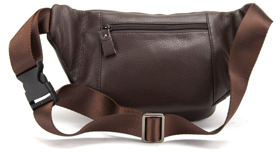 Компактная коричневая мужская сумка-бананка из натуральной кожи Tiding Bag 77544 modnotak фото №8