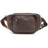 Компактная коричневая мужская сумка-бананка из натуральной кожи Tiding Bag 77544 modnotak фото - 10