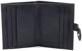 Кожаный картхолдер с монетницей ST Leather 97744 черного цвета