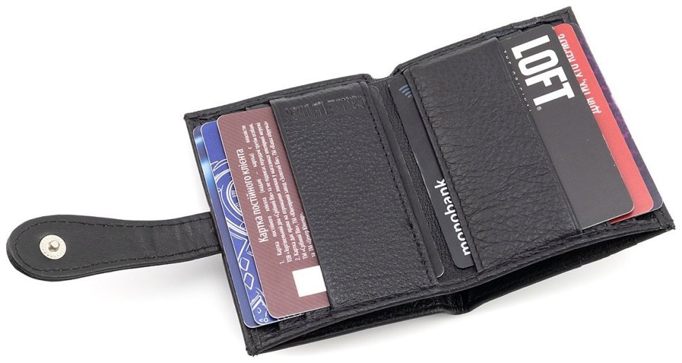 Кожаный картхолдер с монетницей ST Leather 97744 черного цвета modnotak фото №9