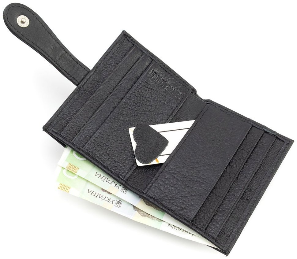 Кожаный картхолдер с монетницей ST Leather 97744 черного цвета modnotak фото №8