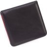 Черно-красный кожаный кошелек маленького размера KARYA (1106-1) - 3