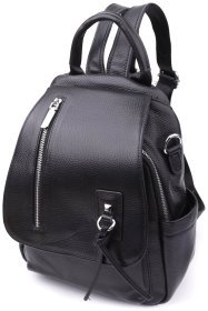 Повседневный городской женский рюкзак из натуральной кожи черного цвета Vintage 97844