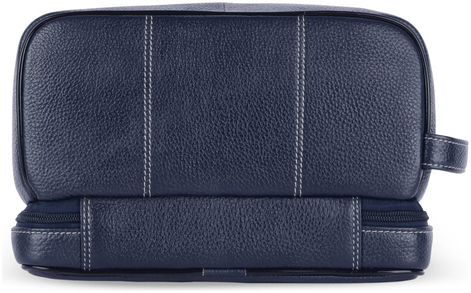 Большой несессер на 2 отделения из натуральной фактурной кожи Hammonds Flycatcher TC4003 синего цвета 108044 modnotak фото №3