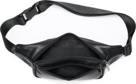 Чорна чоловіча бананка з натуральної шкіри Vintage (14999)